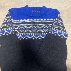 Polo by Ralph Lauren Blue and Black Patterned womens Sweater